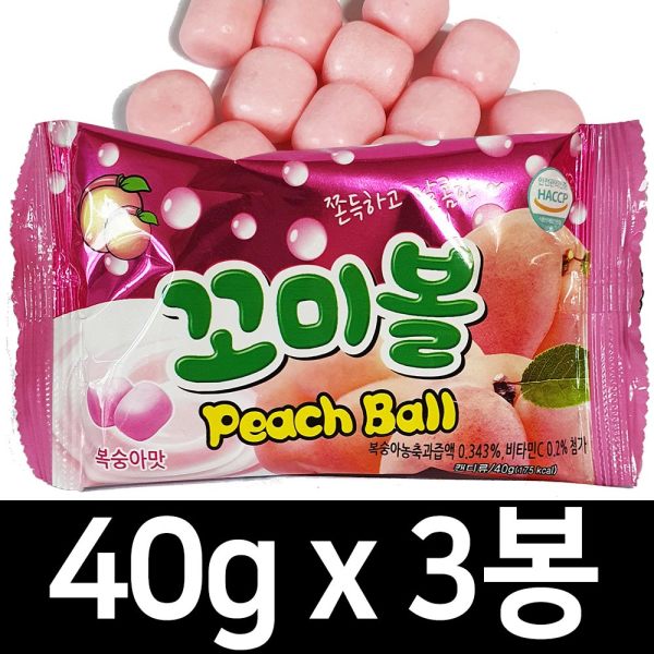 コミボール もも味 フルーツゼリー 40g x 3個/アイシャー/甘酸っぱいちゃんの商品画像