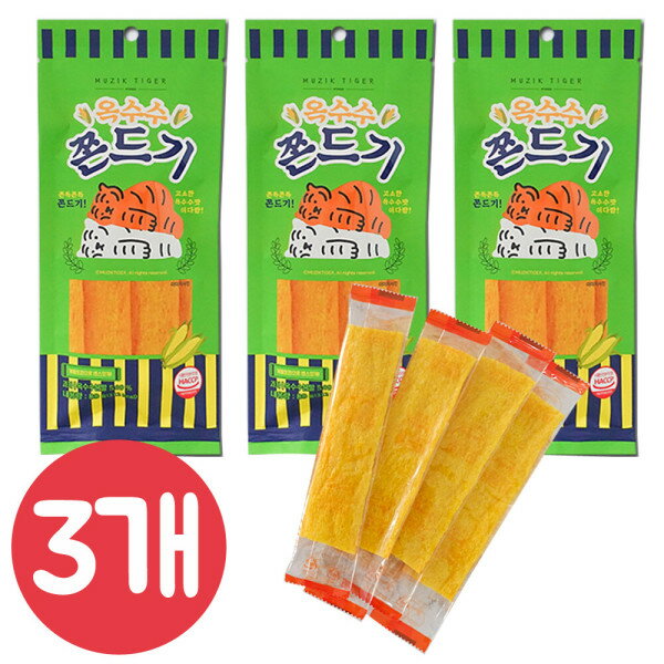 無職タイガー とうもろこし チョンドゥギ 88gx3個/ブイコン/田んぼ/薬菓/紫菓子/米菓子/蜂蜜味がする/アポス