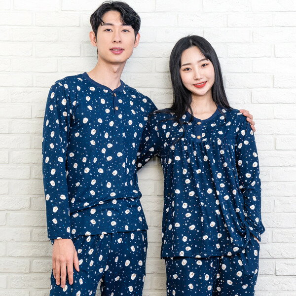 楽天Gmarket JAPANドット ミニシップ カップル 上下パジャマ/ホームウェア/室内服/男性/女性/パジャマ カップルパジャマ 春の新商品 ホームウェア