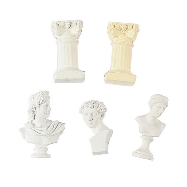 インテリア ミニ オブジェ 石膏像 彫刻像 装飾品 白い柱