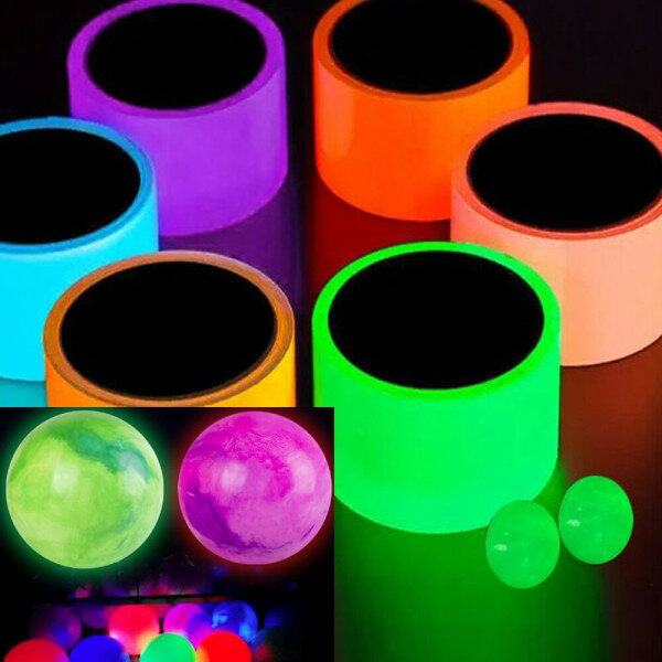 夜光パール 6カラー テープボール テープボール作り 4.8cm 10m 1+5 - 6色セット商品です。 夜光パール..