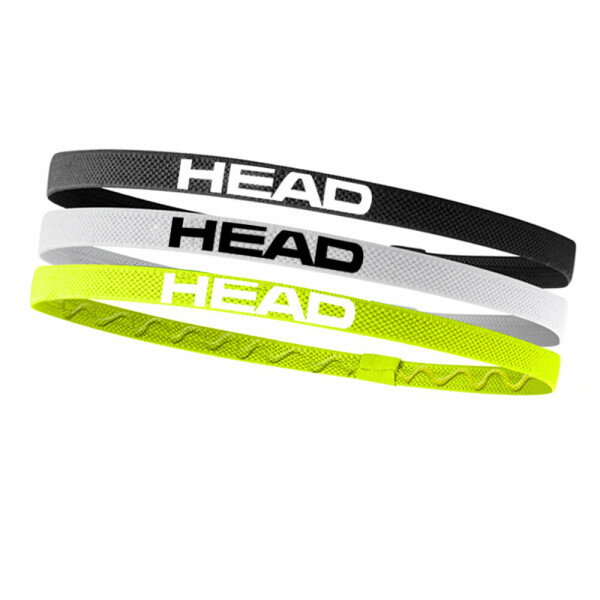 HEAD エラスティック スポーツ ヘアバンド 3pcs 運動ヘアバンド サッカー ヨガ ピラティス テニス