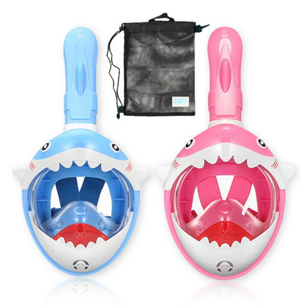 SNEFF 子ども用サメフルフェイスシュノーケリングマスク 浸水防止