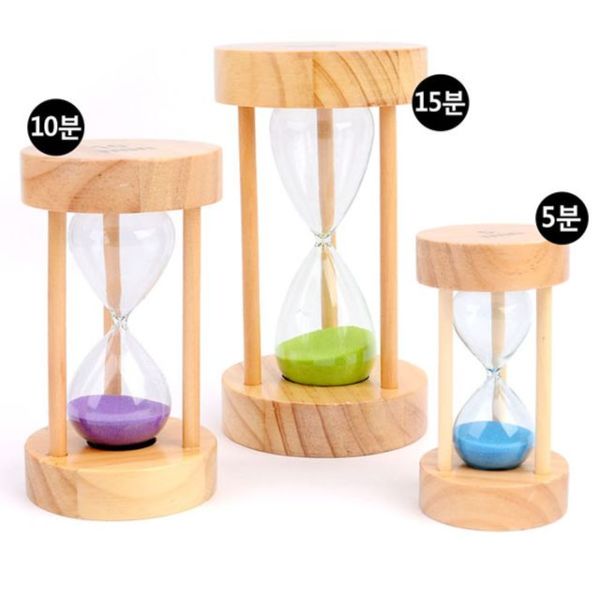木製 ガラス 10分砂時計 (ランダム1個) タイマー時計 チムジルバン 木製砂時計 10分砂時計 お風呂タイマー