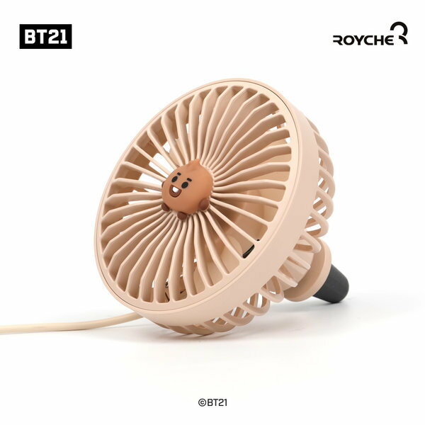 【BT21】 車内用 LED USB 扇風機 SHOOKY　ミニ扇風機　クリップ扇風機 BTS扇風機のサムネイル