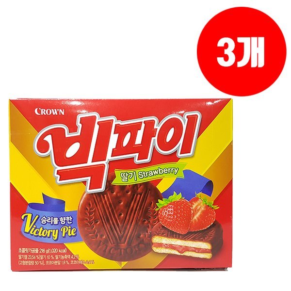 クラウン ビッグパイ いちご 216g x 3個 パイ菓子