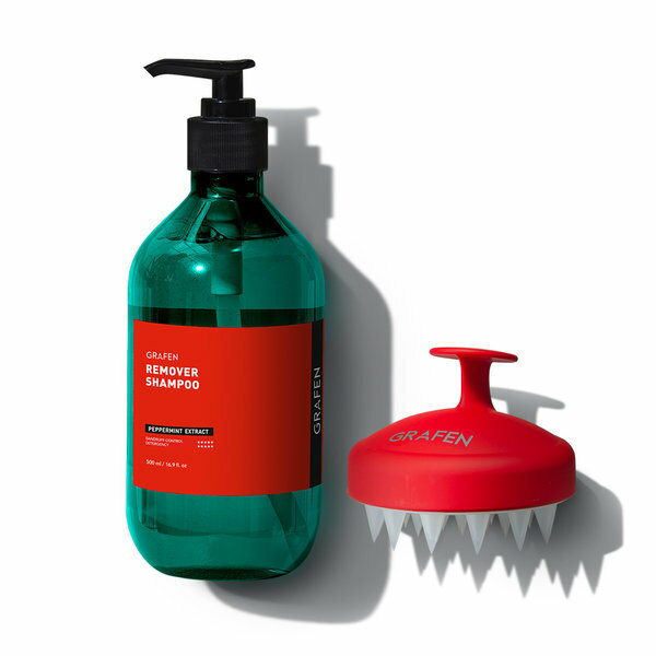 リムーバーシャンプー500ml+エッジフィンガーシャンプー頭皮ブラシレッド