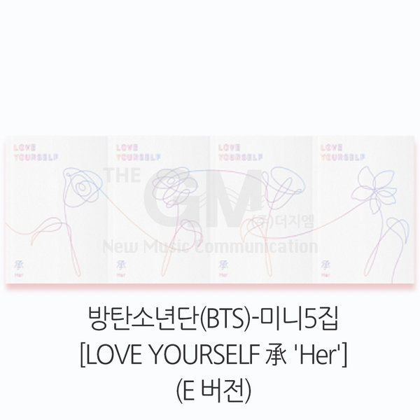 1CD_BTS(BTS)-ミニ5集 LOVE YOURSELF 承 Her (Eバージョン) (スペシャルフォトカード(一部ランダム)+フォトカード+ステッカーパック+