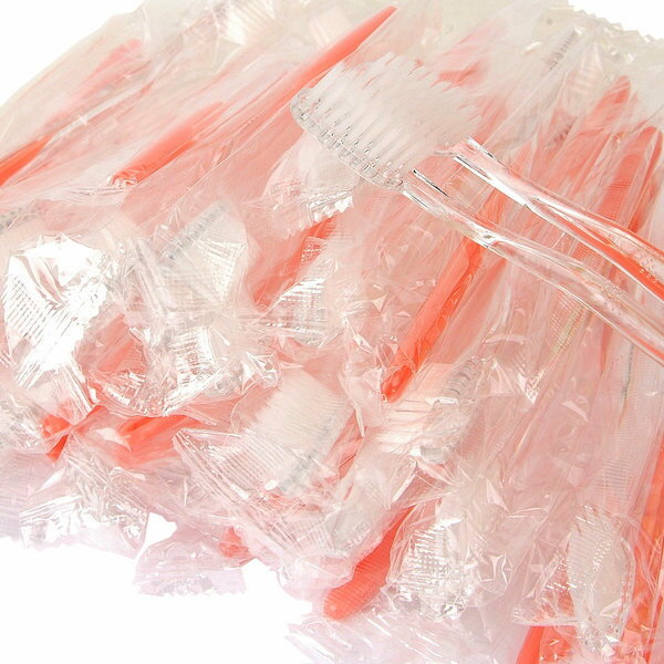 使い捨て歯ブラシ 業務用 歯科 高級 極細毛opp(ピンク500個)1個