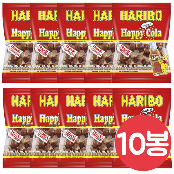 ハリボー ハッピーコーラ 100gx10袋/トロリー/淡羅/ゼリー/ハリボー/の商品画像