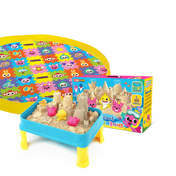 ピンクポンマジックテーブル 砂遊び+マットセット l 子供の遊び場 マットの中できれいに砂遊びをしまし..