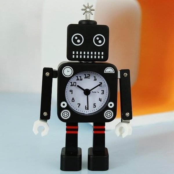 1800-9939 どーもどーも 純正品 New 感性ロボット アラーム 時計(ブラック)