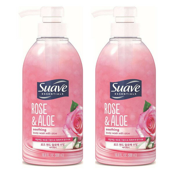 Unilever/Suave/Rose/And/Aloe/Soothing/Body Wash/500ml/x2