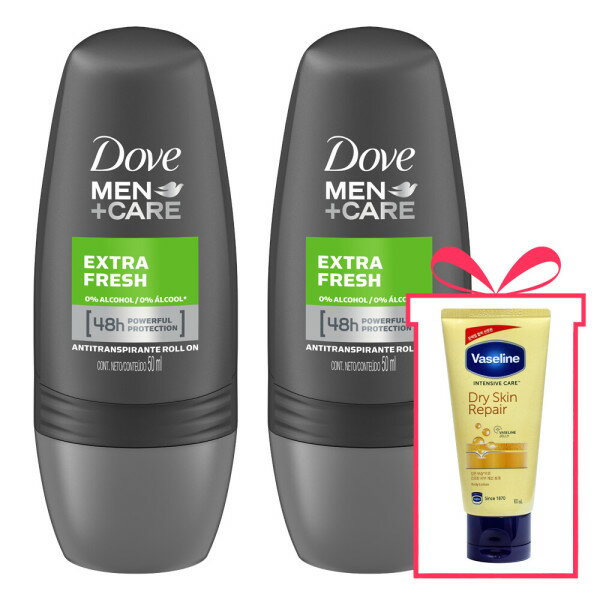 Dove/XTRA/Fresh/Deodorant/Roll-On/50ml/x2