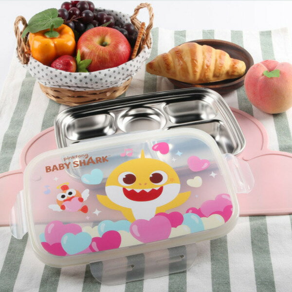 Pinkfong/Baby Shark/Wide/Stainless Steel Lunch Box