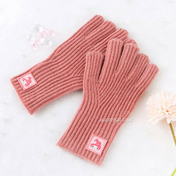 ꥪ Sanrio/My Melody/Face/Embroidery/Knit Gloves