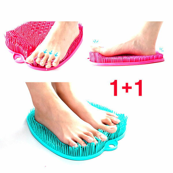 簡単足洗い フットケア 角質除去 アップル指圧 足マット 1+1フットブラシ