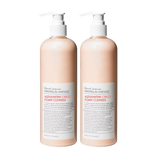 アスタキサンチン クレイジー フォームクレンザー 500ml 2本 (弾力改善) アスタキサンチン クレイジー フォームクレンザー 500ml 2本 (弾力改善)
