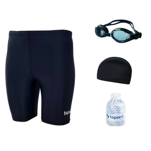 TSスポーツ 男性4分丈 水着 イージーフィット ビッグサイズ 室内プール 講習用 男子水着 お得セット 24065
