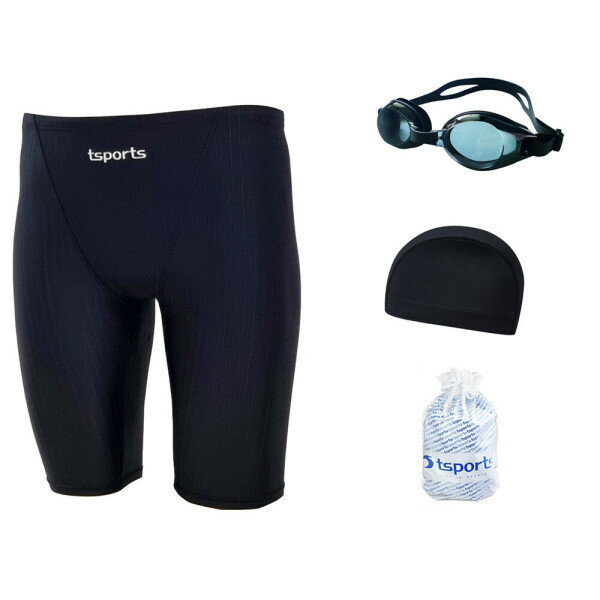 TSスポーツ 男性水着 5分丈 イージーフィット ビッグサイズ 室内プール 講習用 男子水着 お得セット 24067