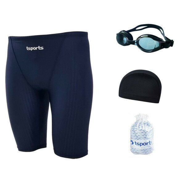 TSスポーツ 男性水着 5分丈 半ズボン イージーフィット ビッグサイズ 室内 プール 講習用 男子水着 お得セット 24068