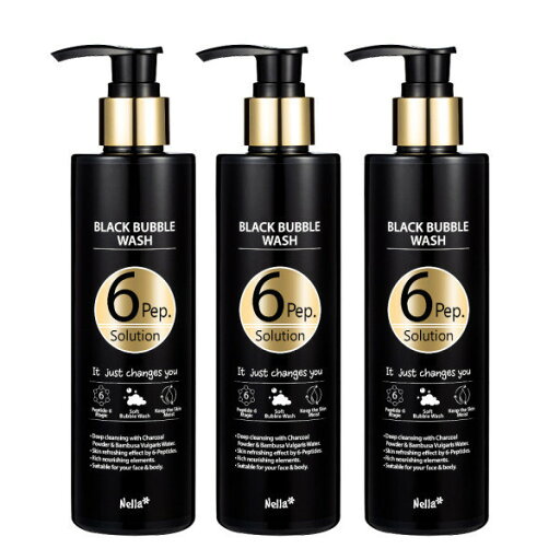1+1+1/Nalla 6 Pep. Solution Black Bubble Wash 245ml/Body Cleanser 1+1+1/Nalla 6 Pep. Solution Black Bubble Wash 245ml/Body Cleanser