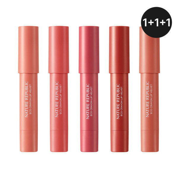 【Nature Republic】 (1+1+1) By Flower Eco Crayon Lip Velvet 贈呈品なくなり次第、贈呈終了