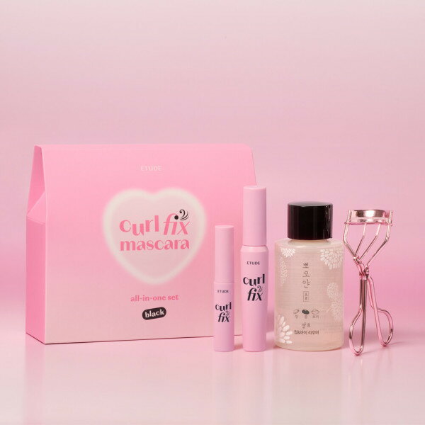 【Etude】 カールフィックス マスカラ オールインワン 3点セット(ビューラー付き) (贈呈品なくなり次第、予告なしで贈呈終了)