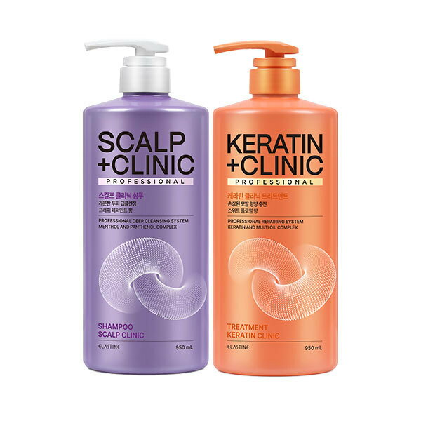 エラスチンスカルプクリニック頭皮ディープクレンジングシャンプー950ml +ケラチンクリニックタンパク..