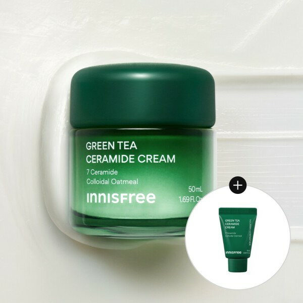 【Innisfree】グリーンティーセラミドクリーム50mL (贈呈品なくなり次第、予告なしで贈呈終了)のサムネイル