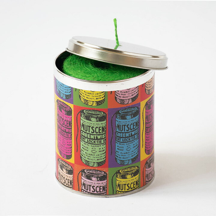 麻ひも 麻紐 NUTSCENE ナッツシーン ネオンカラー 缶入りジュートツイン 200m（2ply） グリーン 園芸 ガーデニング …