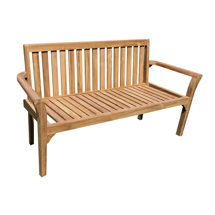 ガーデンチェア/ベンチ/椅子/木製家具スタッキングベンチ 重置可能無塗装屋外向け チーク材ファニチャー