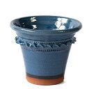 Whichford ウィッチフォード 植木鉢 塗り鉢 グレイズド ペイストリーフラワーポット 直径18cmサイズ ブルー (2023年12月再入荷)