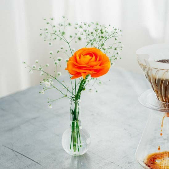 花瓶 フラワーベース 日本製ガラス シンプル 花器 理化学品 HARIO ハリオ 平底フラスコ 100mL