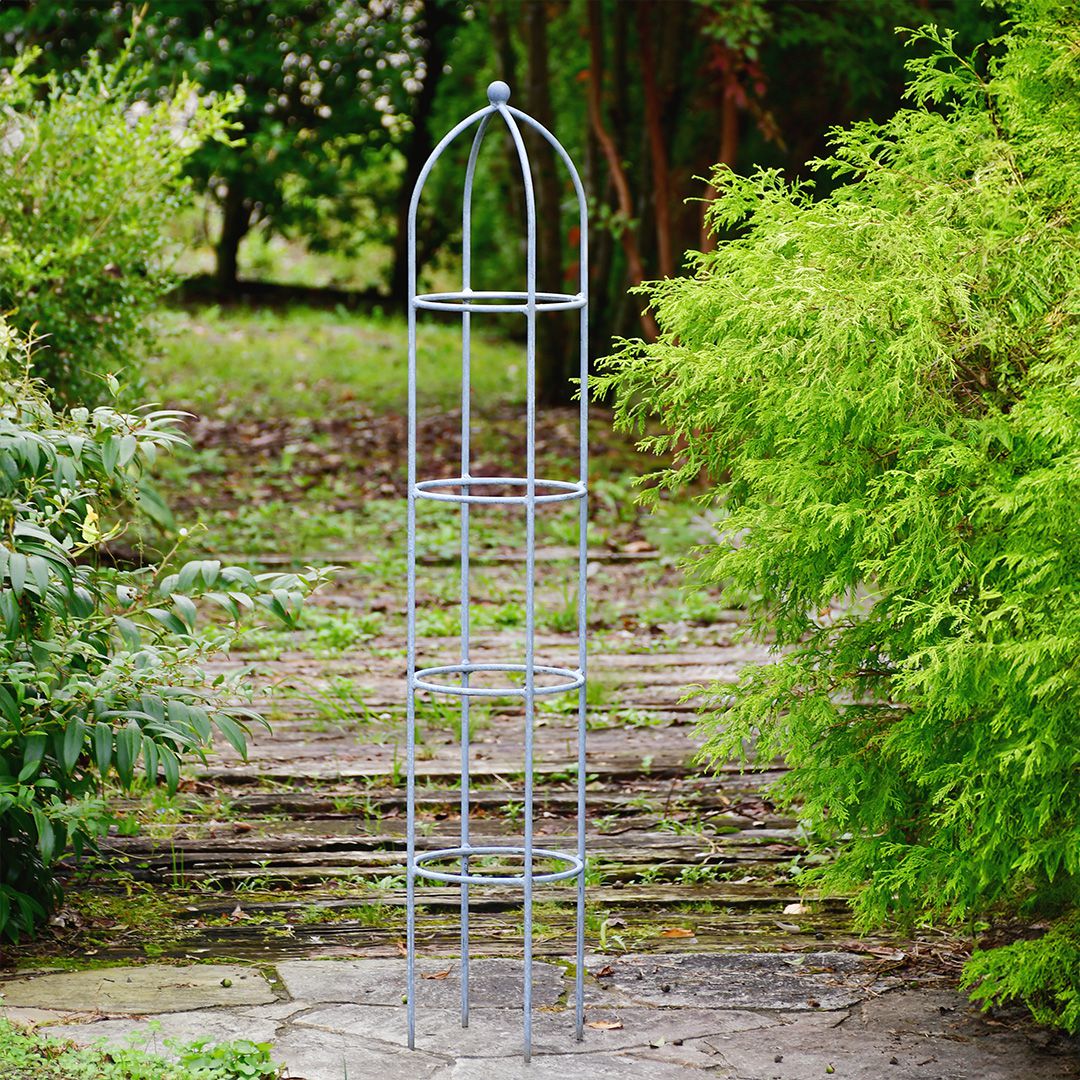 日本製 アイアン オベリスク スフィア ジンク 1.2m トピアリー トレリス (楽天スーパーSALE対象)