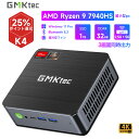 【25 OFF 5/9 20:00~5/16 1:59迄】 K4 GMKtec ミニpc AMD Ryzen9 7940HS 32G 1T Win11 Pro NVMe SSD 4.0G~5.2G mini pc Radeon 780M Zen4 DDR5 PCIe 4.0 M.2 2280 3画面 WiFi6 BT5.2 HDMI 2.0(4K@60Hz)×2 2.5Gbps LAN レビュー募集 12ヶ月保証 GMKtec楽天正規店