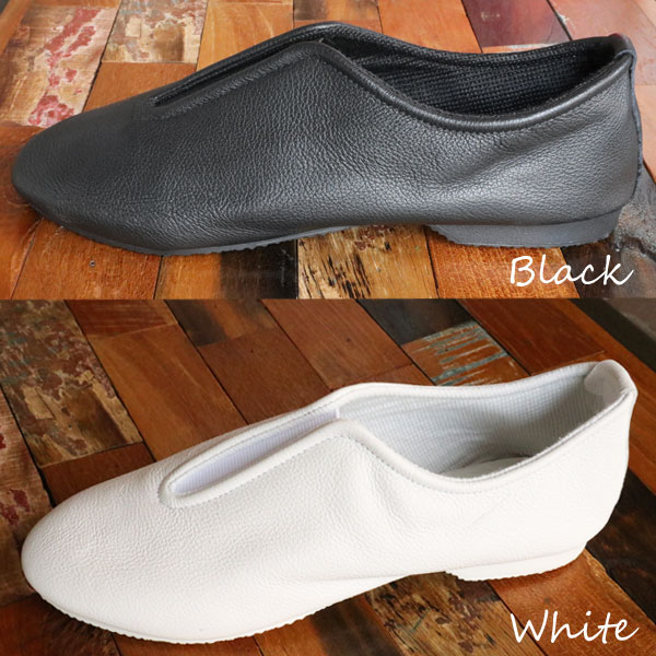 2022春夏【正規販売代理店】 クラウン ジャズ スリッポン CROWN JAZZ ELASTIC ( ホワイト・ブラック )レザー スリッポン crown クラウン ダンスジャズ ジャズ シューズ crown jazz 黒 白紐なし 外反母趾 靴