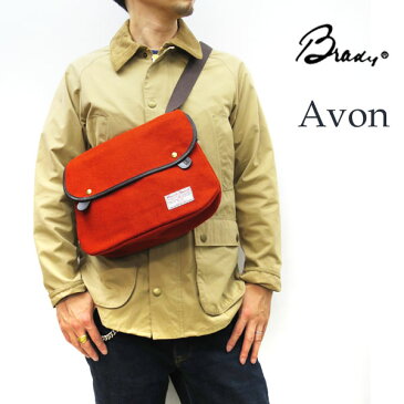 【即納可】 Brady ブレディ / ハリスツイードエイボン　AVONHARRIS TWEED brady ショルダー　brady バッグ　ユニセックス 【YC122】【オレンジ】ハリスツィード ブレディ ショルダーバッグ　ブレディー