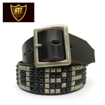 【在庫1点限り】即納☆ HTC USA #BTBW PYRAMID LEATHERBELT( エイチティーシー BTBW ピラミッドレザーベルト )BLACK LEATHER ( ブラックレザー ）htc ベルト htc スタッズベルトHOLLYWOOD TRADING COMPANY