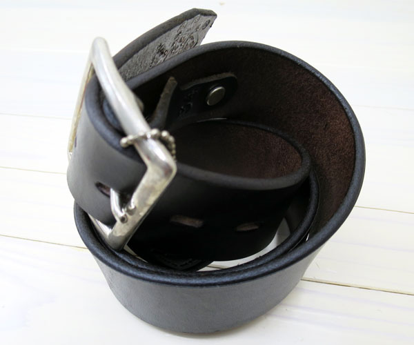 HTC USA # ENDONLY LEATHER BELT レッドストーン エンドオンリースタッズレザーベルト 幅:1.75インチ[約4.4cm]【 ブラックレザー 】ヴィンテージ加工　htc スタッズベルト