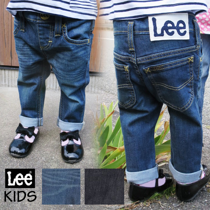 お腹を締め付けないリブ仕様 で自分で履きやすい 履かせやすい lee RIB STRETCH TAPERED PANTS 【 Lee 】 【 全4カラー 】 lee ベビー＆キッズ LK62011 LK6211 ストレッチ デニム リー デニム パンツ 80 90 100 110 120～160 女の子 男の子