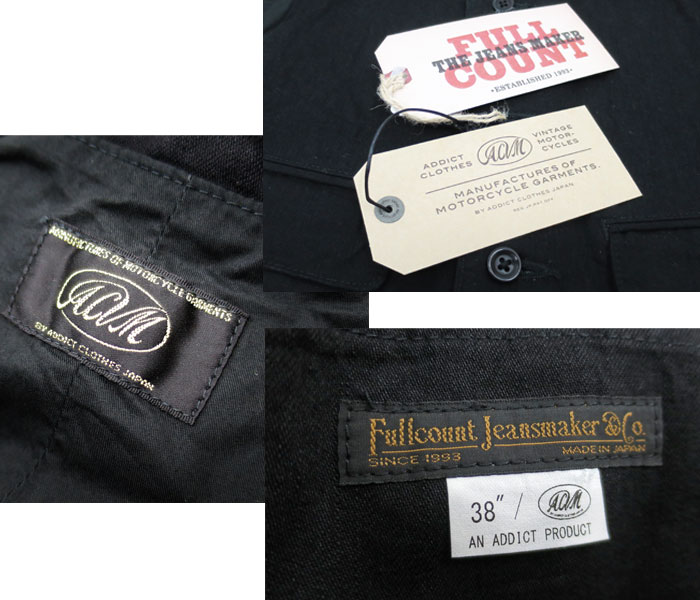 2022SS極少量入荷　FULL COUNT× ACVM by Addict Clothes Japan　Denim 4 Pocket Waistcoat [ フルカウント 4ポケット　ウェイストコート ]【神戸正規販売店】デニムベスト　コットン100%　ワンウォッシュ　Made in Japan