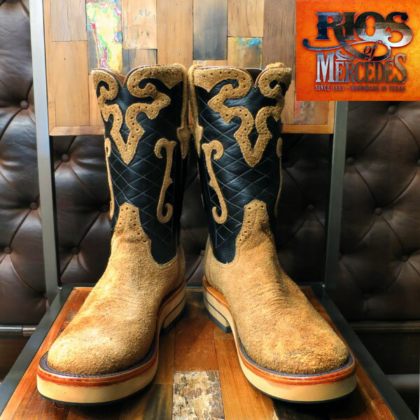 再入荷☆ケア用品プレゼント 【神戸正規】 RIOS OF MERCEDES ( リオスオブメルセデス )　ローパーブーツ 【 BLACK/TAN 】11H 【ワイズ：EorD】 ROPER SHALLOW