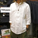TCBジーンズ Detachable Collar Work Shirt ティーシービージーンズ デタッチャブルカラーワークシャツ 【 リネンシャツ ナチュラル 】【神戸 正規販売代理店】 岡山 Made in Japan 日本製 TCBジーンズ リネン100%