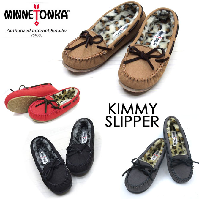 楽天GMMSTOREカワイイ 暖かい 履きやすい♪【国内正規品】 ミネトンカ モカシン レオパード MINNETONKA モカシン　' synthetic kimmy slipper 