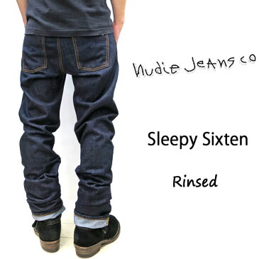 ヌーディージーンズ　スリーピーシックステン　NUDIE JEANS SLEEPY SIXTEN ［ RINSED (N503)] 49161-1081 SKU#112899 nudie jeans　SLEEPYSIXTEN ヌーディージーンズ　ユニセックス　イタリア製　ウォッシュド　リンス加工　レングス32