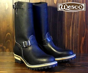 オススメ純正ケア用品2点プレゼント♪【 WESCO 】 定番☆ ウエスコ　ザ・ボス 【 BOSS 】ブラックレザー11ハイトバックル：( ニッケル ）＃100ソール , ナチュラル仕上げワイズD、E