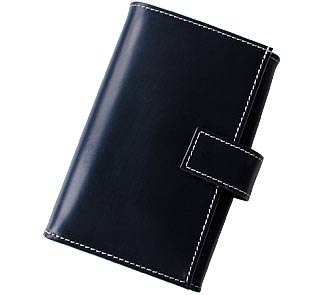 Whitehouse Cox TWO TONE BRIDLE WALLET WITH ZIPNAVY / NATURAL