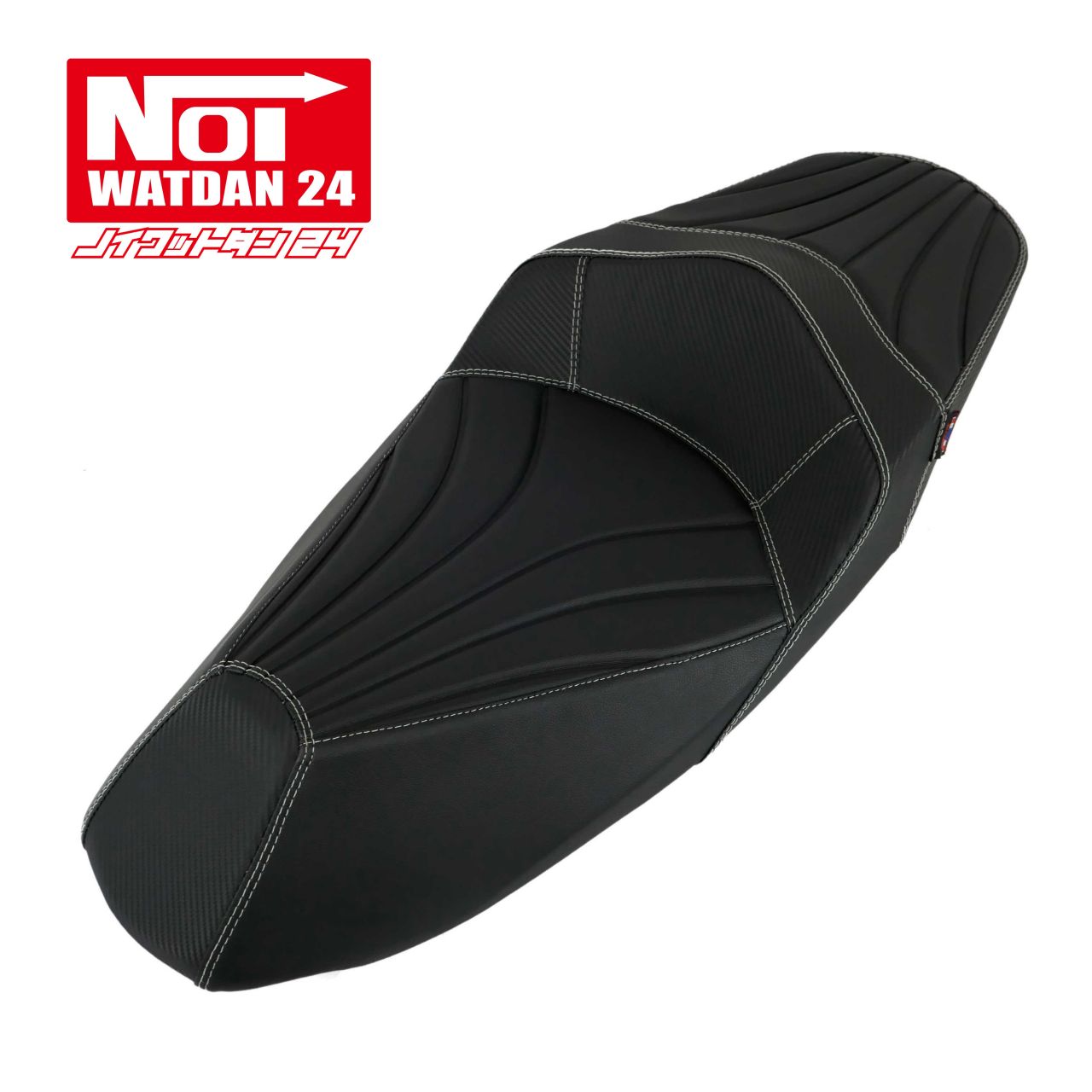 NAMX155（SG66J）　NMAX125（SEG6J）　NOI WATDAN24（ノイ ワットダン24）　ローダウン プレスラインシート ブラック/ホワイトステッチ