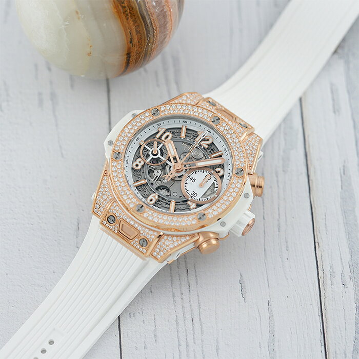 【60回払いまで金利0%】ウブロ ビッグバン ウニコ キングゴールド ホワイト パヴェ 42mm 441.OE.2010.RW.1704 付属品完品 HUBLOT 中古メンズ 腕時計 送料無料